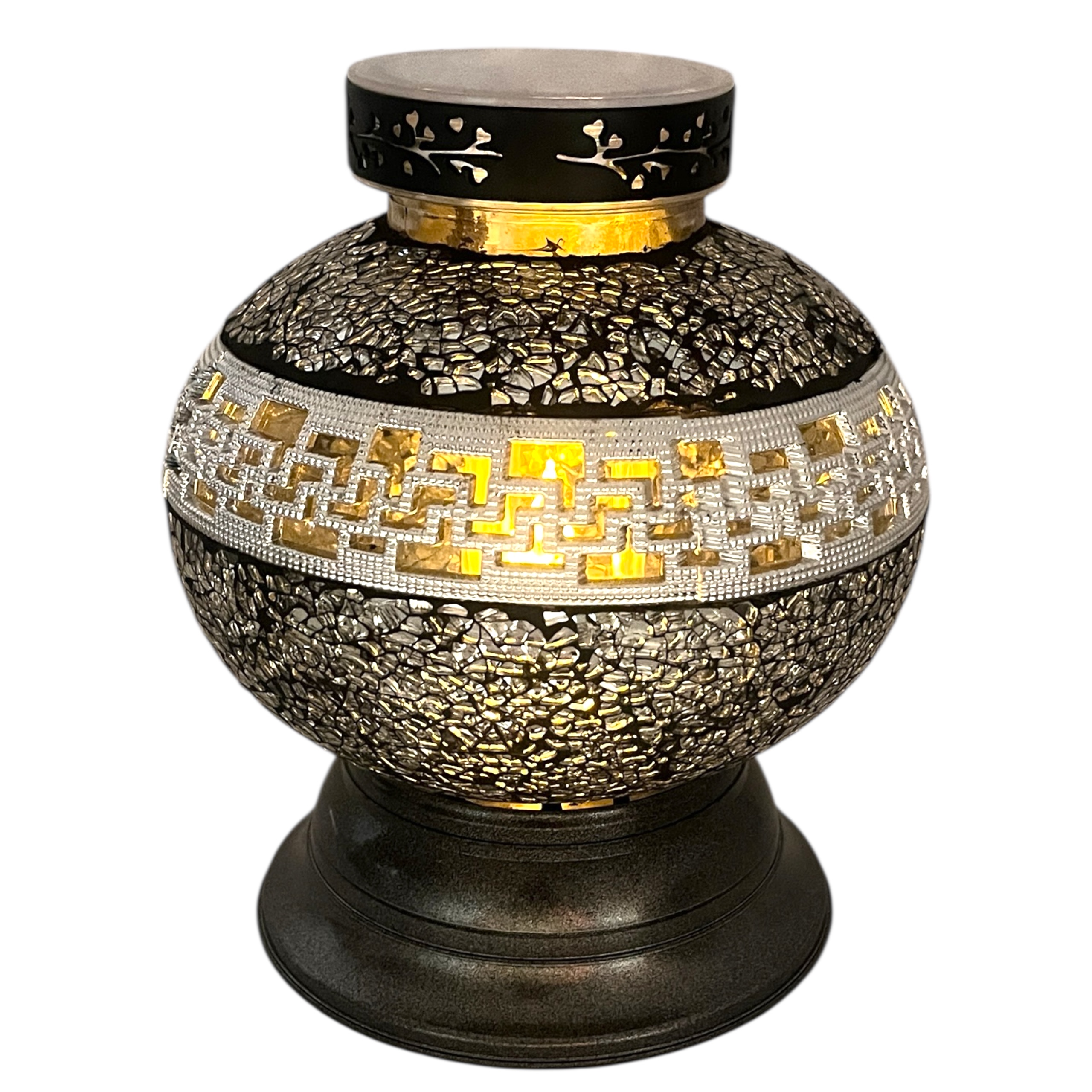 Znicz Kulka Mała Decor Srebro Solar - Znicze Radom - Płomyk