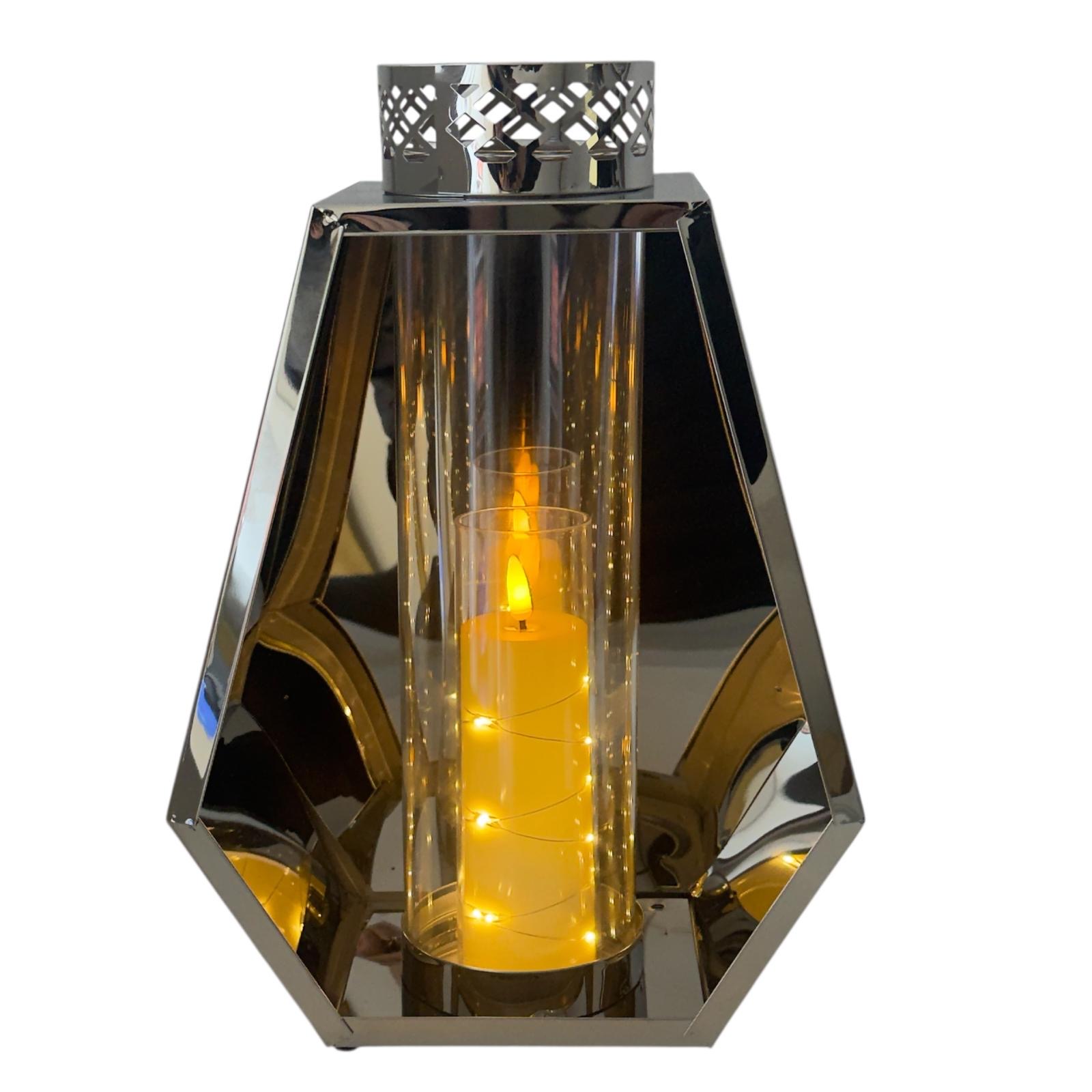 Znicz Latarenka Metalowa LN 2542 Srebro