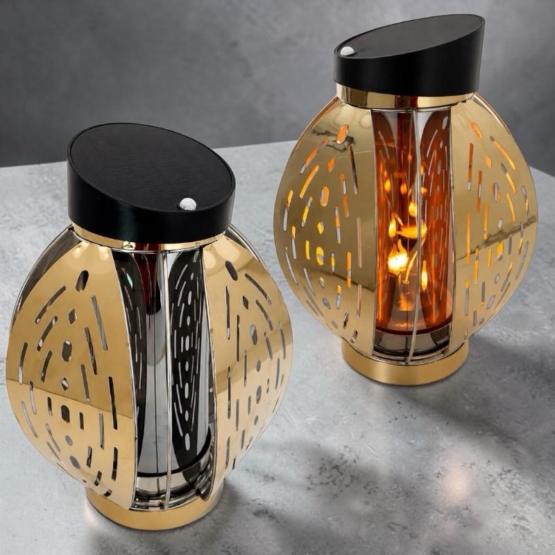 Znicz Lampion Solarny LN SL 005 Złoto